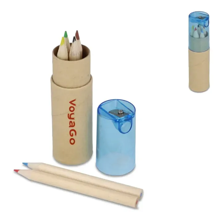 Colouring pencils in cardboard tube with sharpener lid - LT91584 (gadzety reklamowe)